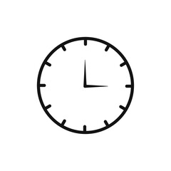 Clock icon vector line logo art