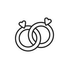 Couple Ring icon vector line logo art
