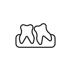 Crooked teeth icon vector line logo art