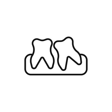 recommend clip art: Crooked teeth icon vector line logo art