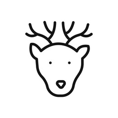Deer animal icon vector line logo art