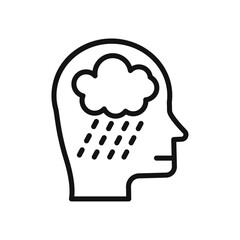 Depression icon vector line logo art
