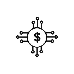 Digital Currency icon vector line logo art