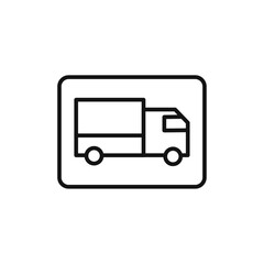 delivery truck icon vector line logo art
