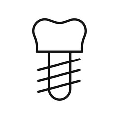 Dental implants icon vector line logo art