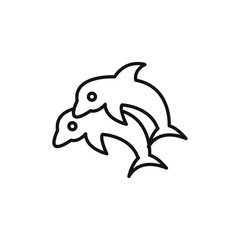 Dolphin icon vector line logo art