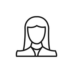 Female Avatar icon vector line logo art