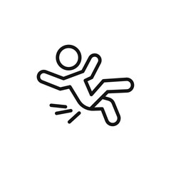 fall accident icon vector line logo art
