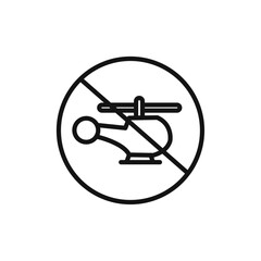 Forbidden Copter icon vector line logo art