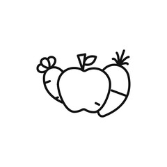 Fruits and vegetables icon vector line logo art