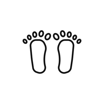 recommend clip art: Footprints icon vector line logo art