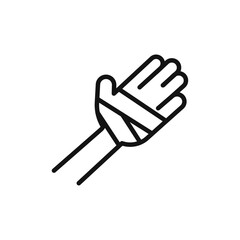 hand accident icon vector line logo art