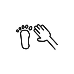 hand and foot icon vector line logo art