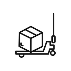 Hand pallet jack icon vector line logo art