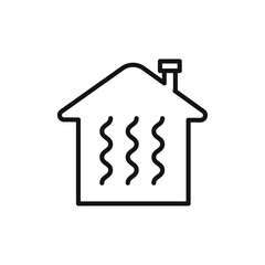 House heating icon vector line logo art