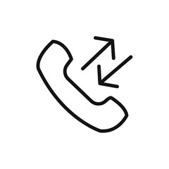 incoming outgoing calls icon vector line logo art