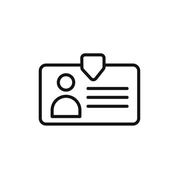 recommend clip art: Identification card icon vector line logo art