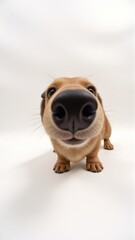 Fototapeta premium Generative AI, close-up of a Blue and Tan Dachshund puppy against white background