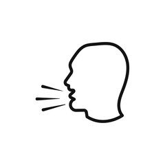 man coughs icon vector line logo art