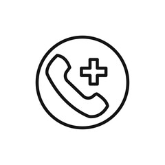 Medical help icon vector line logo art