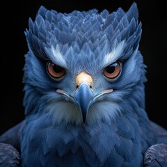 National Geographic-Style Portrait of a Harpy Eagle – Fierce Look Against a Dark Background

