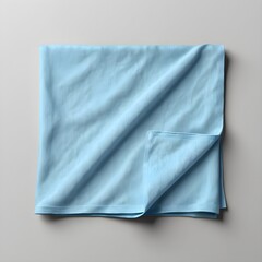 Fototapeta premium Soft Light Blue Microfiber Cloth on Wooden Background – Minimalist Cleaning Concept