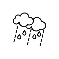 Rain icon vector line logo art