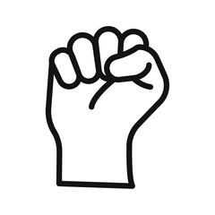 Obraz premium raised fists icon vector line logo art