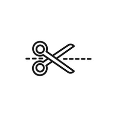 Scissors trim cut icon vector line logo art