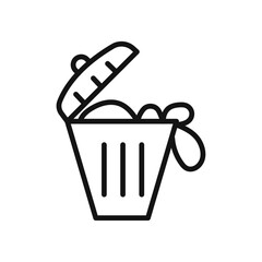 Solid waste icon vector line logo art