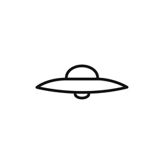ufo flying icon vector line logo art