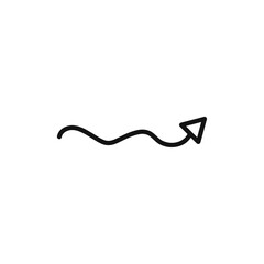 undulating arrow icon vector line logo art