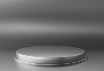 Silver product podium background stand display for premium products.	
