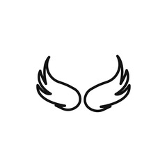 Wings icon vector line logo art