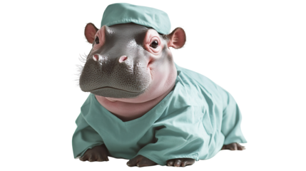 baby hippo dressed