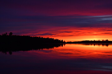 sunset over the lake