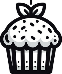 Delicious chocolate chip muffin PNG with transparent background for bakery and dessert design projects
