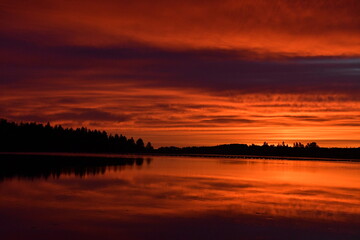 sunset over the river