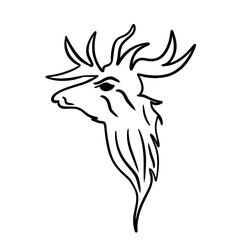 minimalist fine line art reindeer tattoo