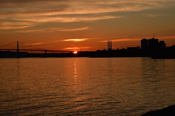 sunset over the river