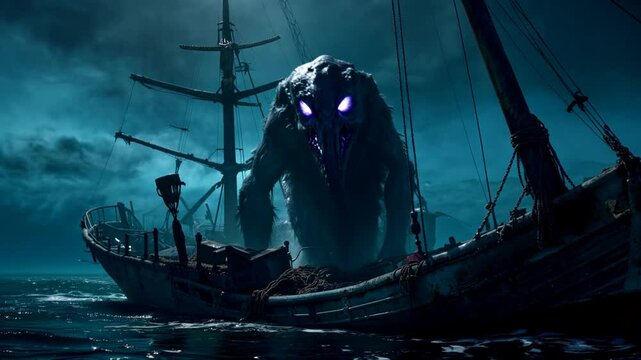 very scary and cool underwater monster