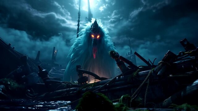 very scary and cool underwater monster