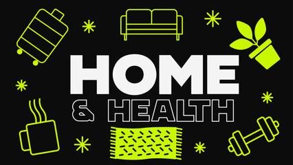 Black Friday sale. Social media post template, home and health, vector.