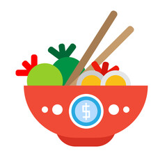 Colorful Bowl of Ramen with Chopsticks