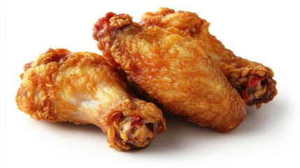 Crispy Fried Chicken Wings on White Background