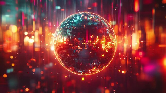 Dazzling close up of a disco lamp with dark background video footage for party, new year eve.