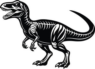 dinosaur silhouette, T-rex monster reptiles, Tyrannosaurus vector