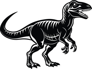 dinosaur silhouette, T-rex monster reptiles, Tyrannosaurus vector