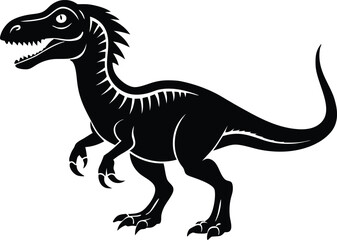 dinosaur silhouette, T-rex monster reptiles, Tyrannosaurus vector