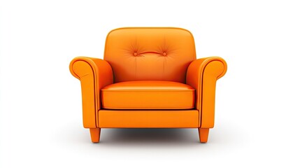 Bright and Modern Orange Armchair with Classic Design and Comfort Features Ideal for Home or Office Decor, Adding a Splash of Color to Any Space